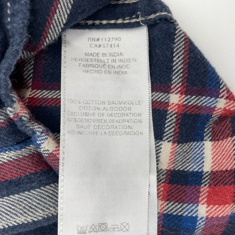 True Religion Mens Plaid‎ Flannel LS Utility Shirt Navy Red XL SVY974ZL01815